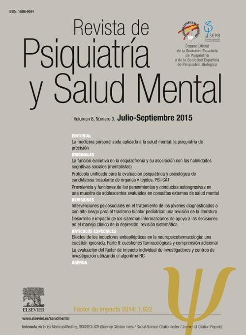 "Psiquiatría y Salud Mental" en el top 1 de las revistas españolas que mejoran su factor de impacto, según el JCR